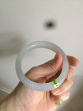 Load image into Gallery viewer, 58.5mm Certified Type A 100% Natural super icy gray/white nephrite Jade bangle HE39-2070
