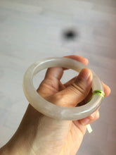 Load image into Gallery viewer, 58.5mm Certified Type A 100% Natural super icy gray/white nephrite Jade bangle HE39-2070
