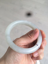 Load image into Gallery viewer, 58.5mm Certified Type A 100% Natural super icy gray/white nephrite Jade bangle HE39-2070
