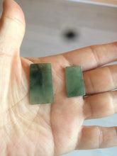 Load image into Gallery viewer, 100% natural icy watery dark green jadeite jade safe and sound couple pendant pair AF26
