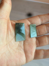 Load image into Gallery viewer, 100% natural icy watery dark green jadeite jade safe and sound couple pendant pair AF26
