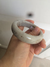 Load image into Gallery viewer, 52.8mm certified 100% Natural beige with black/brown flying dandelions Osmanthus fragrans cake nephrite Jade bangle HT56-5157
