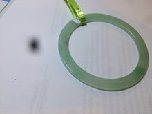 Load image into Gallery viewer, 56.9mm Certified Type A 100% Natural icy sunny green super thin style Jadeite bangle U59-6989
