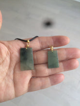 Load image into Gallery viewer, 100% natural icy watery dark green jadeite jade safe and sound couple pendant pair AF26
