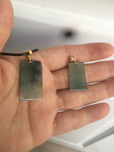 Load image into Gallery viewer, 100% natural icy watery dark green jadeite jade safe and sound couple pendant pair AF26
