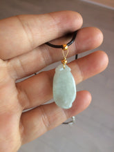 Load image into Gallery viewer, 100% natural type A icy white blessed melon Jadeite Jade pendant AF24
