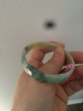 Load image into Gallery viewer, 52.3mm certified jadeite jade bangle green/yellow thin style small hand L14-3899
