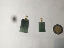 Load image into Gallery viewer, 100% natural icy watery dark green jadeite jade safe and sound couple pendant pair AF26
