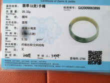 Load image into Gallery viewer, 52.3mm certified jadeite jade bangle green/yellow thin style small hand L14-3899
