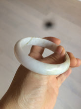 Load image into Gallery viewer, 57.7mm type A 100% Natural light purple white Jadeite Jade bangle AD69
