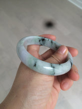 Load image into Gallery viewer, 58.6mm 100% natural type A certified sunny green/purple jadeite jade bangle AQ33-0735
