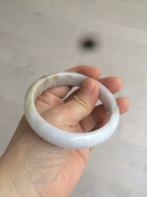 Load image into Gallery viewer, 57.7mm type A 100% Natural light purple white Jadeite Jade bangle AD69
