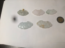 Load image into Gallery viewer, 100% Natural green/white icy Jadeite Jade healthy and longevity lock pendant AF30
