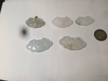 Load image into Gallery viewer, 100% Natural green/white icy Jadeite Jade healthy and longevity lock pendant AF30
