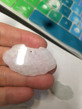 Load image into Gallery viewer, 100% Natural green/white icy Jadeite Jade healthy and longevity lock pendant AF30
