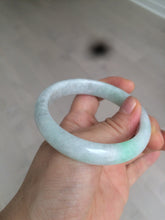 Load image into Gallery viewer, 55.7mm certified 100% natural sunny green/white jadeite jade bangle AQ29-1420
