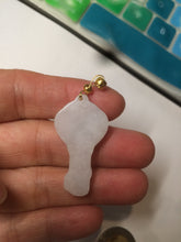 Load image into Gallery viewer, Type A 100% Natural white/light Purple Heart and key Jadeite Jade Pendant AF34
