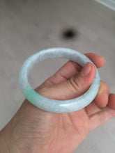 Load image into Gallery viewer, 55.7mm certified 100% natural sunny green/white jadeite jade bangle AQ29-1420
