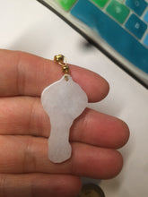 Load image into Gallery viewer, Type A 100% Natural white/light Purple Heart and key Jadeite Jade Pendant AF34
