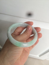 Load image into Gallery viewer, 55.7mm certified 100% natural sunny green/white jadeite jade bangle AQ29-1420
