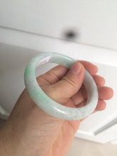 Load image into Gallery viewer, 55.7mm certified 100% natural sunny green/white jadeite jade bangle AQ29-1420
