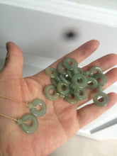 Load image into Gallery viewer, Sold  100% Natural watery safe and sound mom and daughter buckle dangling jadeite Jade earring AS2
