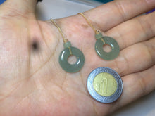 Load image into Gallery viewer, Sold  100% Natural watery safe and sound mom and daughter buckle dangling jadeite Jade earring AS2
