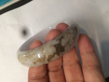 Load image into Gallery viewer, 55mm type A 100% Natural light purple white Jadeite Jade bangle AM1
