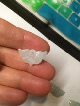 Load image into Gallery viewer, 10 pieces of 100% Natural light green/white 3D Jadeite Jade small butterfly beads AF37
