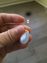 Load image into Gallery viewer, 100% natural icy watery green/white/purple type A jadeite jade water drop pendant necklace group AT78
