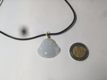 Load image into Gallery viewer, Certified 100% Natural white happy buddha jadeite Jade pendant necklace AF42-7363
