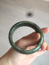 Load image into Gallery viewer, 60.5mm 100% Natural dark green/black nephrite Jade(碧玉)  bangle HF17
