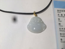 Load image into Gallery viewer, Certified 100% Natural white happy buddha jadeite Jade pendant necklace AF42-7363
