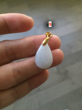 Load image into Gallery viewer, 100% natural icy watery green/white/purple type A jadeite jade water drop pendant necklace group AT78
