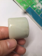 Load image into Gallery viewer, 100% Natural beige with brown flying dandelions nephrite Jade men&#39;s thumb ring HE10
