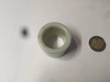 Load image into Gallery viewer, 100% Natural beige with brown flying dandelions nephrite Jade men&#39;s thumb ring HE10
