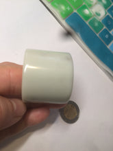 Load image into Gallery viewer, 100% Natural beige with brown flying dandelions nephrite Jade men&#39;s thumb ring HE10
