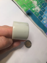 Load image into Gallery viewer, 100% Natural beige with brown flying dandelions nephrite Jade men&#39;s thumb ring HE10
