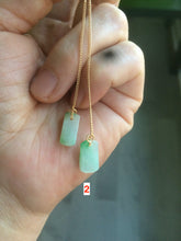 Load image into Gallery viewer, 100% Natural icy sunny green/purple safe and sound dangling jadeite Jade earring AT72 (Add on item. No sale individually)
