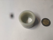 Load image into Gallery viewer, 100% Natural beige with brown flying dandelions nephrite Jade men&#39;s thumb ring HE10
