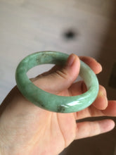 Load image into Gallery viewer, 54.5mm Certified Type A 100% Natural watery light green jadeite jade bangle D61
