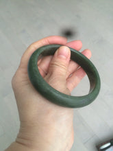 Load image into Gallery viewer, 59mm 100% Natural dark green/black nephrite Jade(碧玉)  bangle HF16
