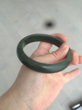 Load image into Gallery viewer, 59mm 100% Natural dark green/black nephrite Jade(碧玉)  bangle HF16
