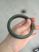 Load image into Gallery viewer, 59mm 100% Natural dark green/black nephrite Jade(碧玉)  bangle HF16
