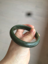 Load image into Gallery viewer, 59mm 100% Natural dark green/black nephrite Jade(碧玉)  bangle HF16
