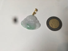 Load image into Gallery viewer, Certified 100% Natural sunny green/white/light purple happy buddha jadeite Jade pendant necklace X110-3-7354
