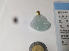 Load image into Gallery viewer, Certified 100% Natural light green/white happy buddha jadeite Jade pendant necklace X110-4-7361

