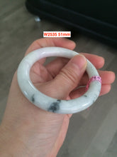 Load image into Gallery viewer, Certified type A 100% size 50-54mm Natural green/white/purple round cut Jadeite bangle with defects group Aj24 group15
