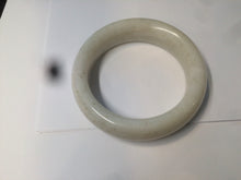 Load image into Gallery viewer, 59.4mm 100% Natural white/beige with black/brown flying dandelions Osmanthus fragrant cake chubby nephrite Jade bangle HT55
