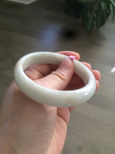 Load image into Gallery viewer, 55.2mm type A 100% Natural green/ white Jadeite Jade bangle Y54
